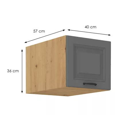 Oberschrank mit Flügeltüren SOPHIA – Breite 40 cm, Grau/Artisan Eiche