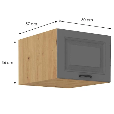 Oberschrank mit Flügeltüren SOPHIA – Breite 50 cm, Grau/Artisan Eiche
