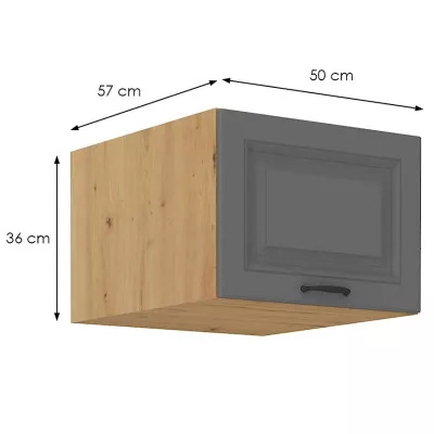 Oberschrank mit Flügeltüren SOPHIA – Breite 50 cm, Grau/Artisan Eiche