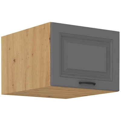 Oberschrank mit Flügeltüren SOPHIA – Breite 50 cm, Grau/Artisan Eiche