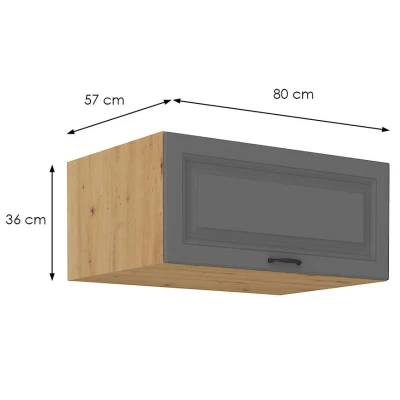 Tiefer Dunstabzugshaubenschrank SOPHIA – Breite 80 cm, Grau/Artisan Eiche