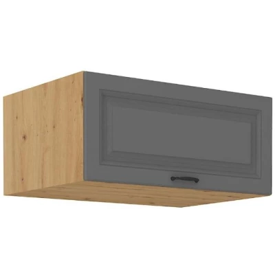Tiefer Dunstabzugshaubenschrank SOPHIA – Breite 80 cm, Grau/Artisan Eiche