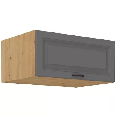 Tiefer Dunstabzugshaubenschrank SOPHIA – Breite 80 cm, Grau/Artisan Eiche