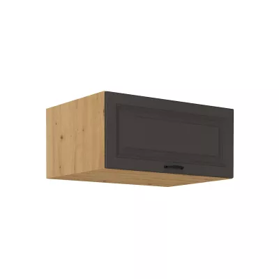 Tiefer Dunstabzugshaubenschrank SOPHIA - Breite 80 cm, Graphit / Artisan Eiche