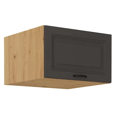 Oberer Tiefschrank mit Flügeltüren SOPHIA – Breite 60 cm, Graphit/Artisan-Eiche