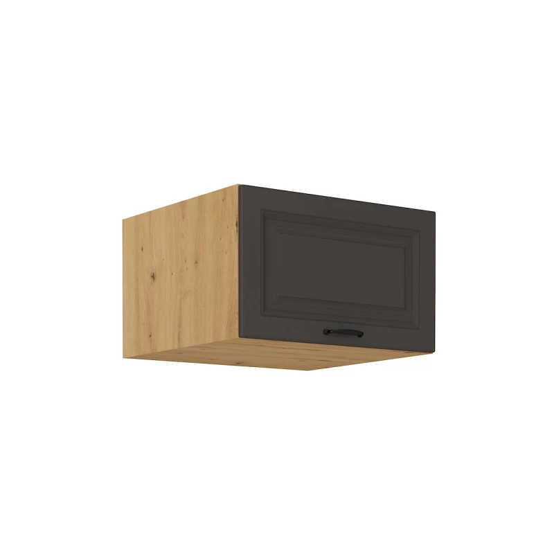 Oberer Tiefschrank mit Flügeltüren SOPHIA – Breite 60 cm, Graphit/Artisan-Eiche