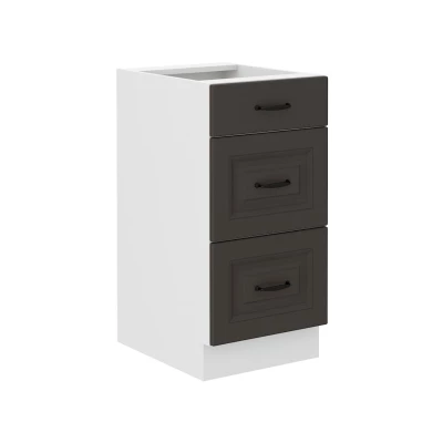 Küchenschrank mit Schubladen SOPHIA – Breite 40 cm, Graphit/Weiß