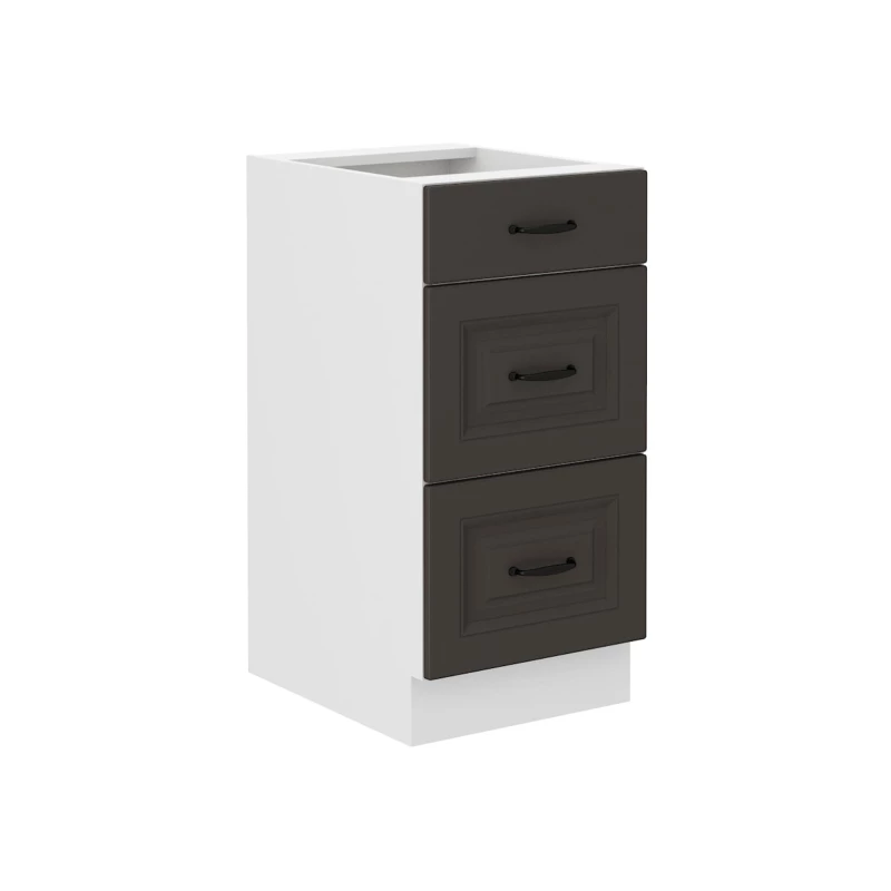 Küchenschrank mit Schubladen SOPHIA – Breite 40 cm, Graphit/Weiß