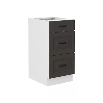 Küchenschrank mit Schubladen SOPHIA – Breite 40 cm, Graphit/Weiß