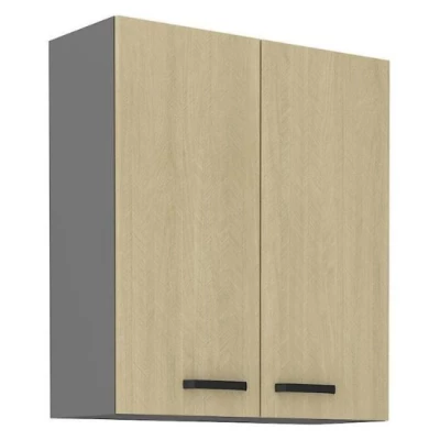 Hoher Hängeschrank MYRIAM – Breite 80 cm, gemustert/anthrazit