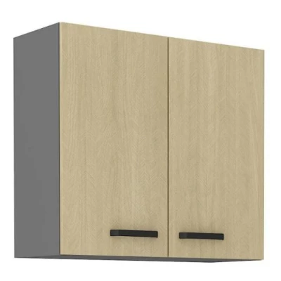 Küchenoberschrank MYRIAM – Breite 80 cm, gemustert/anthrazit