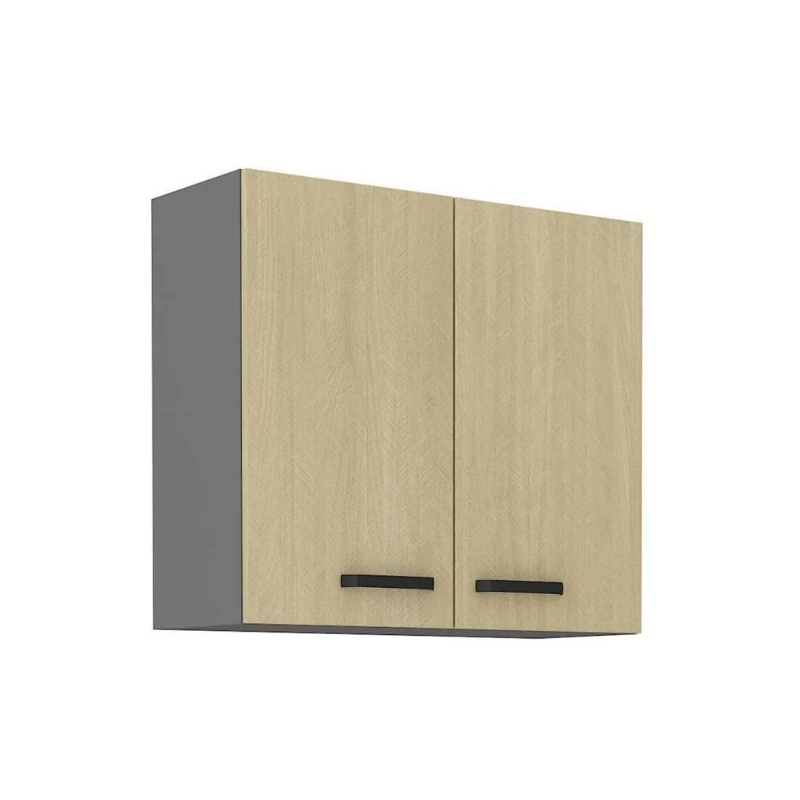 Küchenoberschrank MYRIAM – Breite 80 cm, gemustert/anthrazit