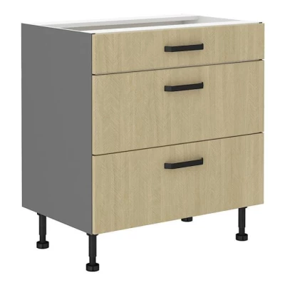 MYRIAM Unterschrank mit Schubladen - Breite 80 cm, gemustert/anthrazit