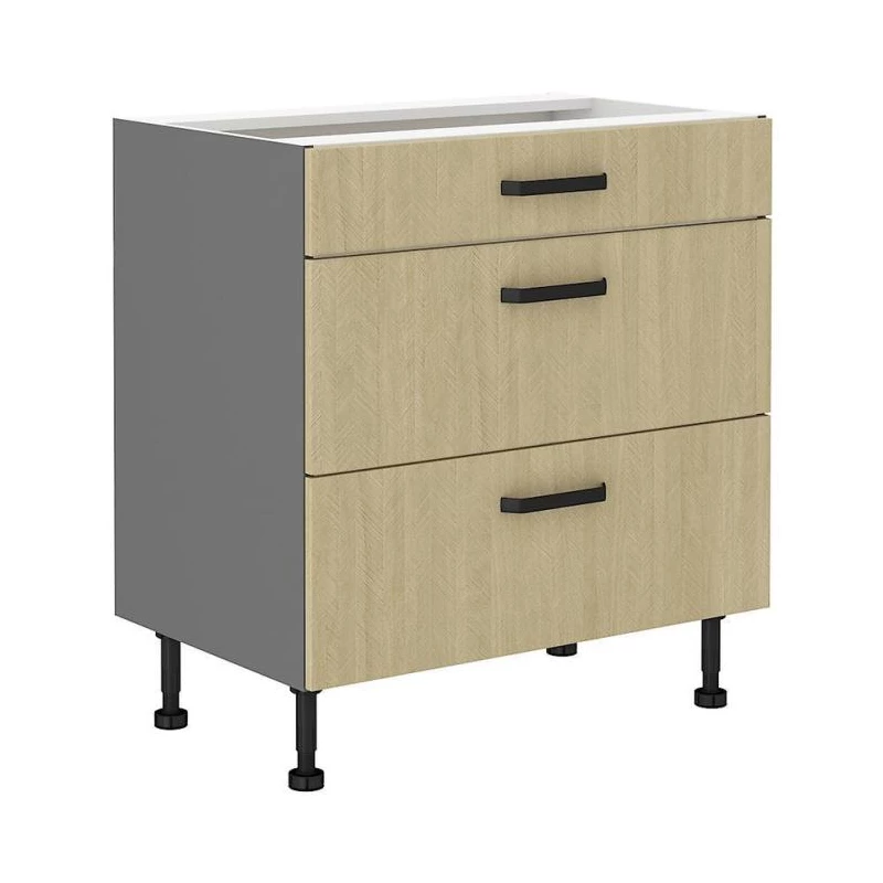 MYRIAM Unterschrank mit Schubladen - Breite 80 cm, gemustert/anthrazit