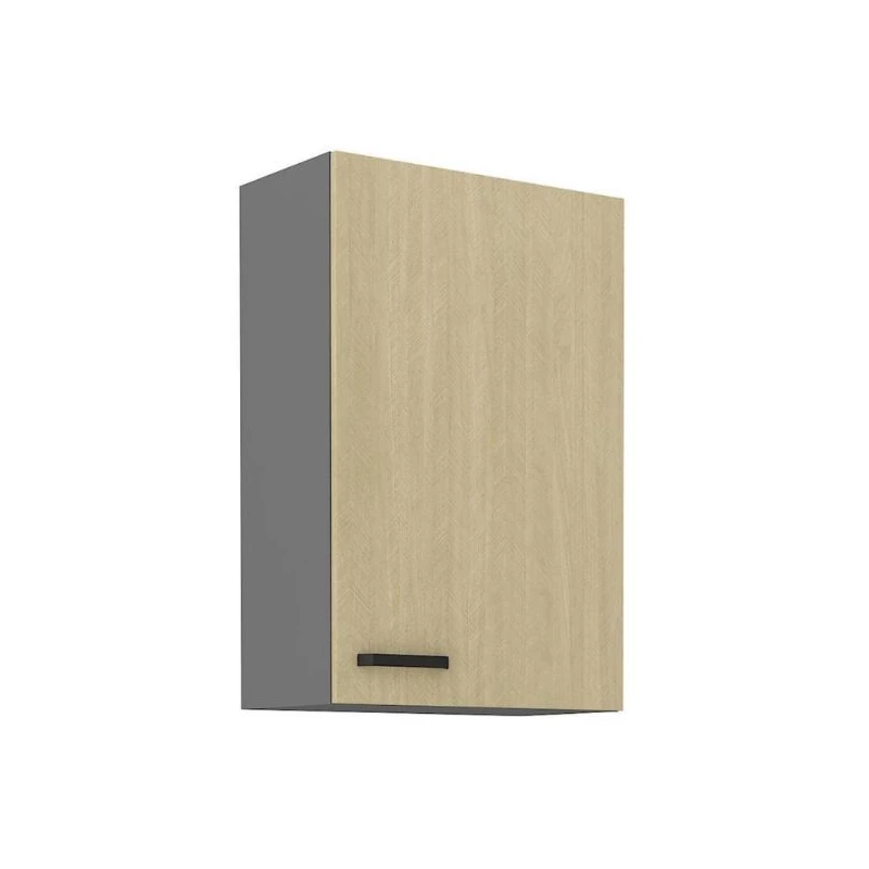 Hoher Hängeschrank MYRIAM – Breite 60 cm, gemustert/anthrazit