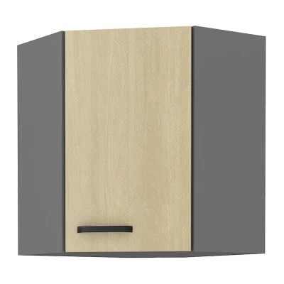 Eckoberschrank MYRIAM – 60x60 cm, gemustert/anthrazit