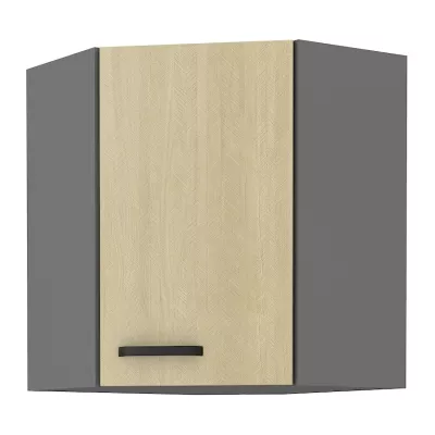 Eckoberschrank MYRIAM – 60x60 cm, gemustert/anthrazit