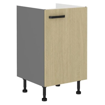 Eintüriger Waschbeckenunterschrank MYRIAM - Breite 50 cm, gemustert/anthrazit