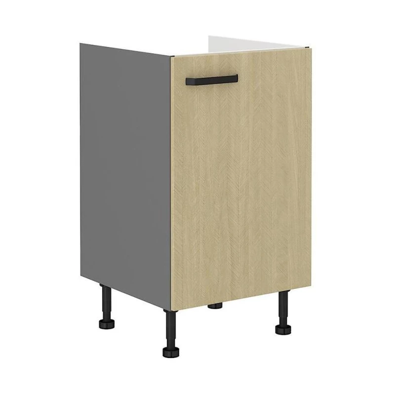 Eintüriger Waschbeckenunterschrank MYRIAM - Breite 50 cm, gemustert/anthrazit