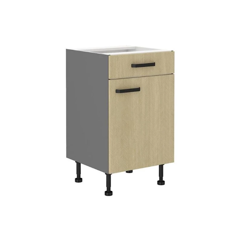 Unterschrank mit Schublade MYRIAM – Breite 50 cm, gemustert/anthrazit