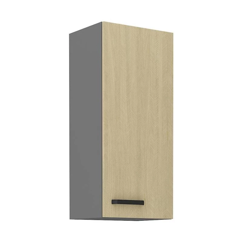 Hoher Hängeschrank MYRIAM – Breite 40 cm, gemustert/anthrazit