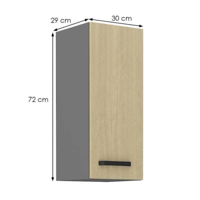 Küchenoberschrank MYRIAM – Breite 30 cm, gemustert/anthrazit