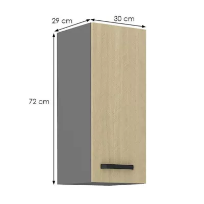 Küchenoberschrank MYRIAM – Breite 30 cm, gemustert/anthrazit