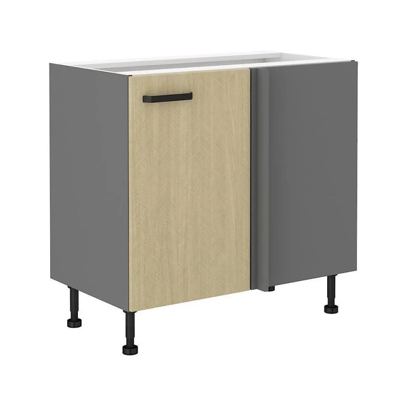 Eck-Erweiterungsschrank MYRIAM – Breite 105 cm, gemustert/anthrazit