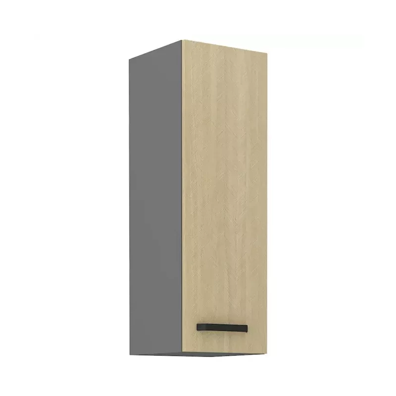 Hoher Hängeschrank MYRIAM – Breite 30 cm, gemustert/anthrazit