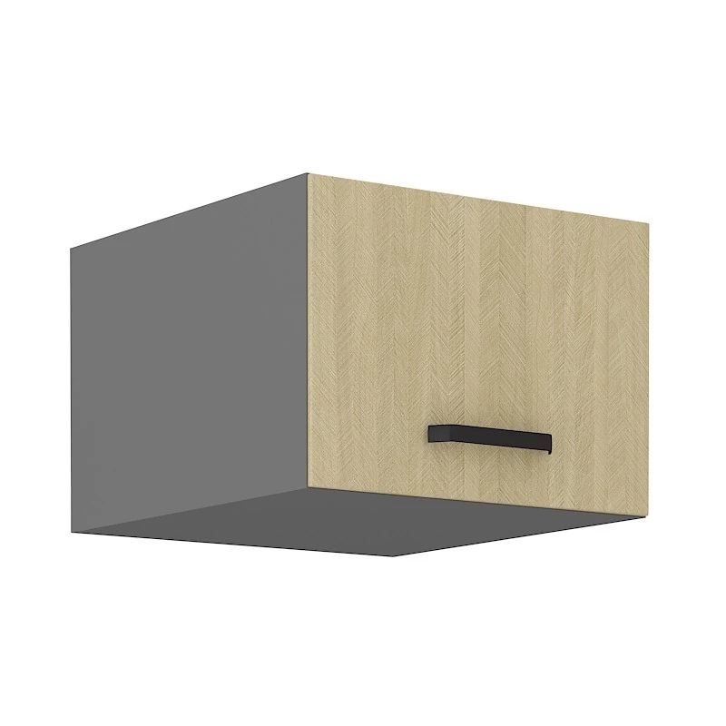 Oberer Tiefschrank mit Flügeltüren MYRIAM - Breite 60 cm, gemustert/anthrazit
