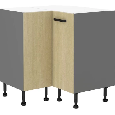 MYRIAM Eckunterschrank - Breite 90x90 cm, gemustert / anthrazit