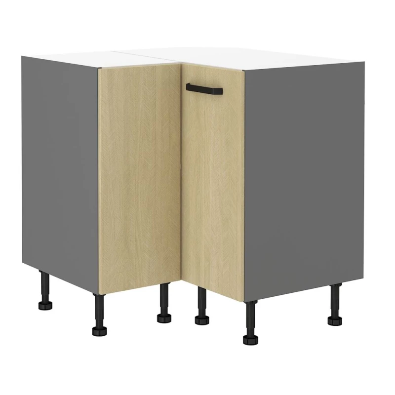 MYRIAM Eckunterschrank - Breite 90x90 cm, gemustert / anthrazit