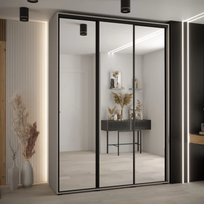 Kleiderschrank INDIRA 2 - 170/45 cm, Kaschmir/Schwarz