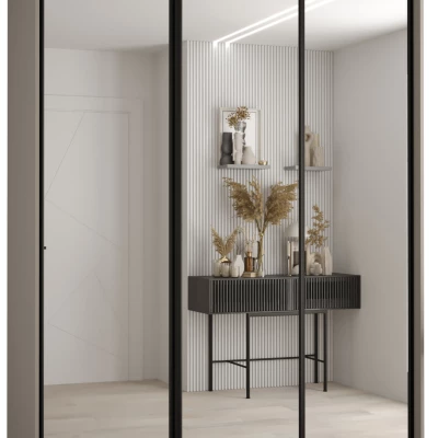 Kleiderschrank INDIRA 2 - 170/45 cm, Kaschmir/Schwarz