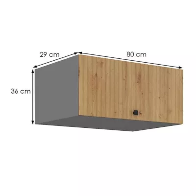 NOMIN Tiefer Dunstabzugshaubenschrank - Breite 80 cm, Artisan Eiche/Anthrazit