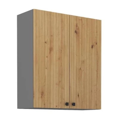 Hoher Hängeschrank NOMIN – Breite 80 cm, Artisan Eiche/Anthrazit