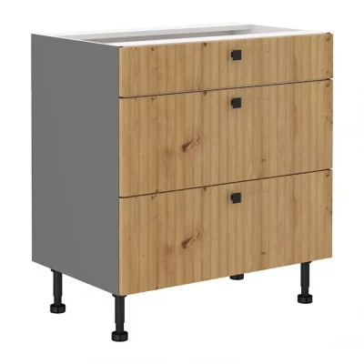 NOMIN Schubladenunterschrank - Breite 80 cm, Artisan Eiche/Anthrazit