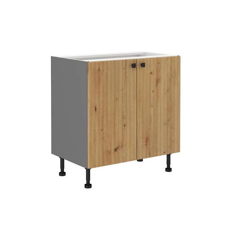 NOMIN Unterschrank mit zwei Türen - Breite 80 cm, Artisan Eiche/Anthrazit