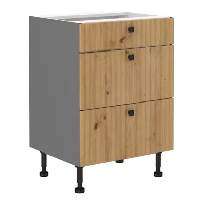 NOMIN Schubladenschrank - Breite 60 cm, Artisan Eiche/Anthrazit