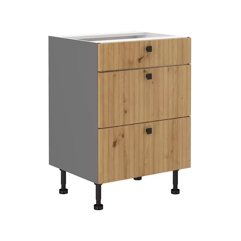 NOMIN Schubladenschrank - Breite 60 cm, Artisan Eiche/Anthrazit