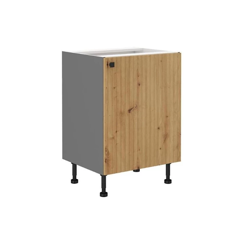Unterer Einzeltürschrank NOMIN – Breite 60 cm, Artisan Eiche/Anthrazit