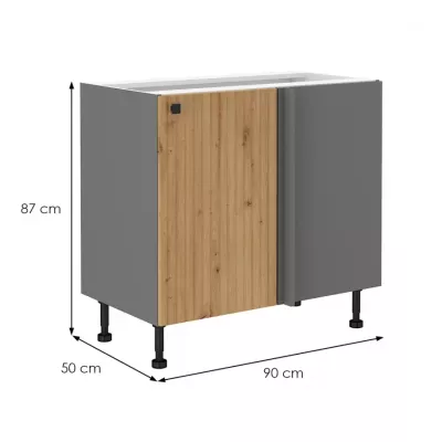 Eck-Ausziehschrank NOMIN – Breite 105 cm, Artisan Eiche/Anthrazit