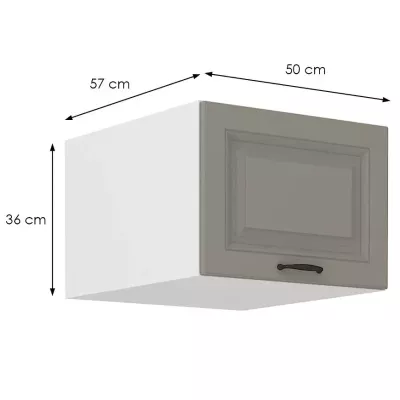 Oberschrank mit Flügeltüren SOPHIA - Breite 50 cm, lichtgrau/weiß