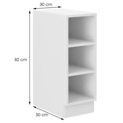 Unterer offener Schrank SABRYA - Breite 30 cm, weiß