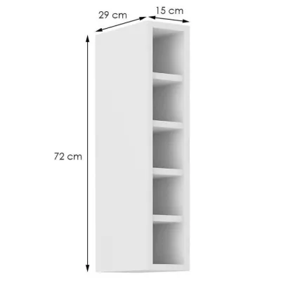 Offener Oberschrank SABRYA - Breite 15 cm, weiß