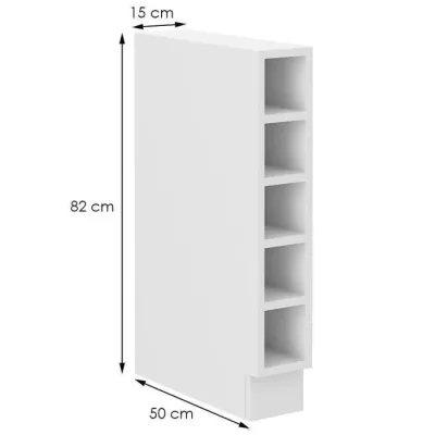 Unterer offener Schrank SABRYA - Breite 15 cm, weiß