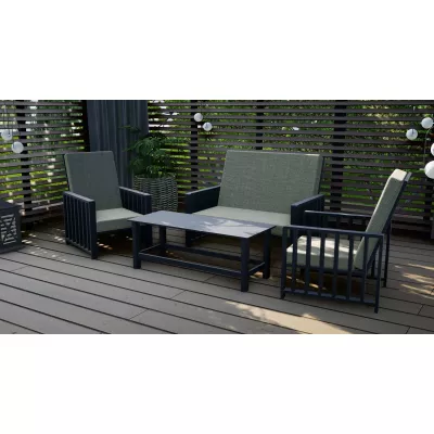 Gartenstuhl ERLA - Graphit / Anthrazit / Ecru