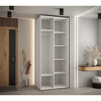 Kleiderschrank FIDELIA 2 - 110/60 cm, weiß/weiß/schwarz