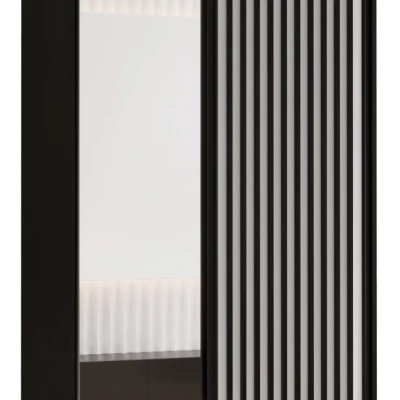 Kleiderschrank FIDELIA 2 - 110/60 cm, schwarz/weiß/schwarz