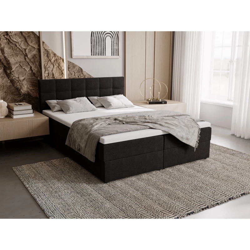 Polsterbett 140x200 ELSIE 2 mit Stauraum - Anthrazit